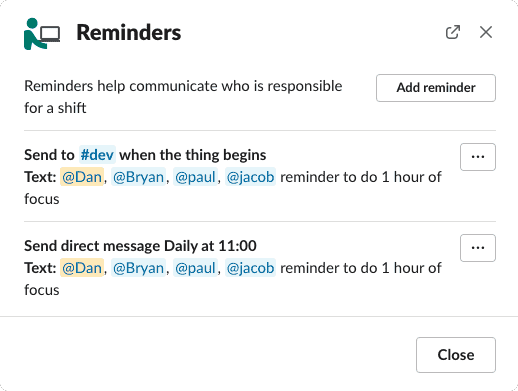 Atomic habit reminders for Slack